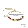 Adjustable gold slider bracelet featuring rainbow marquise-cut zircon stones - S2512-12 Mixed Color Horse Eye