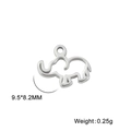 Roestvrijstalen olifant hanger 9,5x8,2mm voor DIY sieraden maken accessoires - Olifant / Staalkleur