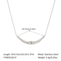 French vintage stainless steel necklace featuring 59.7mm curved bar pendant dimensions - Silver (YYN025163-P)