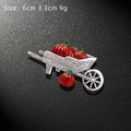 Silver Halloween pumpkin carriage brooch with red enamel detail, 6cm x 3.3cm size - Silver Pumpkin Wagon