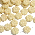 Creamy beige flower shaped acrylic beads with rainbow luster for DIY jewelry - Approx. 19mm (4 Pcs/Pack) / Yellow