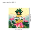 20 Stk. Hawaii Party Servietten mit Flamingo und Ananas Muster 16,5x16,5 cm - Ananas Flamingo (Sonnenbrille Ananas Flamingo Stil)