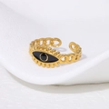 Gold Böser Blick Ganz Schwarz Emaille Stil (JR323-GD)