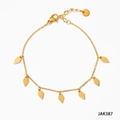 Bracelet en acier au titane doré de style français avec élégants sequins losanges femme - Chevillère avec Pendentif Losange (JAK387)