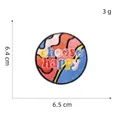 Choose Happy embroidered patch with wave design, colorful 6.5cm iron-on round badge - Style 11 Choose Happy Round Wave Patch