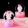 Pink My Melody ocean crystal ball ornament with cake base and glowing snow globe - NO.37 Cool Mascot Style