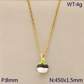 Golden necklace with a 45cm chain and 8mm colorful pudding-shaped fruit pendant - Purple Pudding (KN292119-Z)