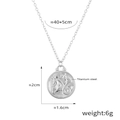 Titanium steel Capricorn zodiac embossed coin necklace pendant with size specifications - Capricorn / Silver