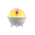 Mini volcano lava diffuser in white UFO lunar design with a warm glowing heart astronaut - 113-Small UFO-White