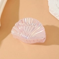 Pink shell hair claw clip with gradient iridescent finish for ocean style hairstyles - Pink