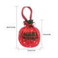Red Christmas drawstring gift bag with Merry Christmas print, 15x13cm size specifications - Red Merry Christmas Style