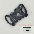Elastic black bow hair tie made of plush material in a cute bird zipper bag packaging - 【5Pcs Bird Zipper Bag】Bowknot Seamless (All Black)