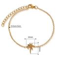 Bracelet en acier titane plaqué or 18k avec pendentif cocotier et chaîne d'extension - Style Cocotier (SZ-252)