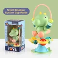Green dinosaur suction cup rattle toy with colorful beads in original packaging - Cute Dinosaur Style (LB8806)
