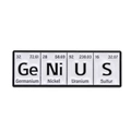 GeNiUS Periodensystem Metall-Anstecknadel in schwarz-weißem Emaille-Finish - Genius Stil (xz9285)