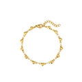 Elegante bracciale placcato oro 18K con maglie a cuore 3D testurizzate ed estensione - Bracciale (Oro)
