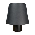 Moderne mat donkergrijze draagbare tafellamp met kegelvormige kap en USB opladen - 3-kleuren licht / 1200mAh batterij-USB oplaadmodel / Zwart