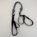 Adjustable black and white braided yoga mat strap with durable quick release buckles - Black and White Patchwork Shoulder Strap