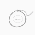 Silver minimalist double-layer snake chain bracelet with 16cm plus 5cm extension - Double Layer Curb Chain / Steel