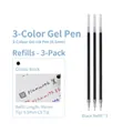 Three-pack 0.5mm classic black ink refills for triangular retractable gel pens - Gel Pen Refill (Black Triangular Model)