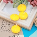 Set of 4 yellow spherical floating tea light candles for romantic decorative arrangements - Yellow