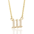 Gouden engelgetal 111 ketting met fonkelende micro-geplaveide zirkonia stenen - Goud-111