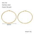 Minimalist 65mm round hoop earrings in 18k gold plated stainless steel - 65mm