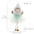 Christmas angel plush ornament with light green pointed hat, gold wings and bell - New Pointed Hat Tulle Skirt Angel Pendant / Green