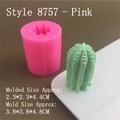 3D cactus succulent silicone mold for DIY candles and plaster crafts, pink finish - Model 8757 / Pink
