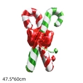 Christmas candy cane foil balloon with red bow for festive party decorations - Bowknot Candy Cane