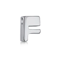 S925 sterling silver necklace featuring a polished letter F heart shaped pendant - White Gold DY130010 (F)