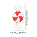 Red and white candy-shaped Christmas tree ornament with matte finish and hanging loop - 16cm White Edge Windmill Candy