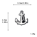 Black and white embroidered anchor patch DIY accessory 5.3cm x 6.3cm size detail - GZ-2546