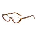 Occhiali da sole cat-eye tartarugati con finiture in metallo dorato e montatura ambra - Montatura Leopardata Anti-luce Blu