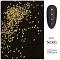 Micro sfere in metallo dorato da 0,8 mm per nail art finitura lucida 1000 pezzi - 0.8mm / Oro