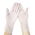Durable disposable nitrile gloves in milky white finish for kitchen and housework - S / Clear (VINYL)