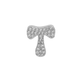 Silver-plated letter T pendant with micro-pave cubic zirconia crystals for DIY jewelry - Silver T
