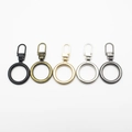 Universal metal zipper pull tabs set in black, bronze, gold, nickel and gunmetal grey - Round - 5 Mixed Colors