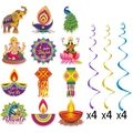 Hängende Diwali-Wirbel-Dekorationen mit Ganesh-Karten in Violett Gold und Blau - Karten- und Wirbel-Set