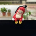 Cute red fire extinguisher style cartoon cat ornament sitting on screen edge - 3079 Sitting Extinguisher