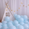 Pastel macaron light blue latex balloons for birthday party decor with white teepee tent - Special Price Drop - 10-inch Medium Balloons (22 Pieces) Macaron Blue - A Must-have Choice
