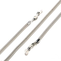 Dettaglio catena per occhiali a rete argento 4,0mm con chiusure e anelli in silicone - Argento