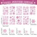 Pink glitter snowflake wall stickers set including 9 sheets of various window decals - CT24Y10634T_T / Pink Glitter