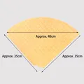 Yellow fan-shaped Christmas gift paper with grid texture and dimension markings - Crispy Cone Paper 10pcs/pack