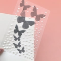 Gray butterfly stickers and white pearl face gems for fairy-style fairy eye makeup - Grey Butterfly Pearl Stickers (BJA-611)