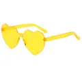 Frameless heart-shaped sunglasses in candy yellow with integrated one-piece lens - Night Vision Yellow