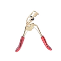 Eyelash curler with gold metal frame and red glossy handles for natural lash curling - A4 Nano Red Handle Electroplated Gold