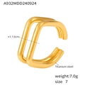 Minimalist double-layered 18K gold plated titanium steel U-shaped open ring in size 7 - US 7 / Gold