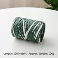 Rotolo da 100m di nastro in carta rafia bianco e verde per confezioni regalo e fai da te - Verde e Bianco (100m/rotolo)