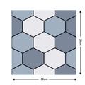 3D hexagonal mosaic self-adhesive wallpaper in blue and white 30x30cm size - B03-Blue White Hexagon Pattern